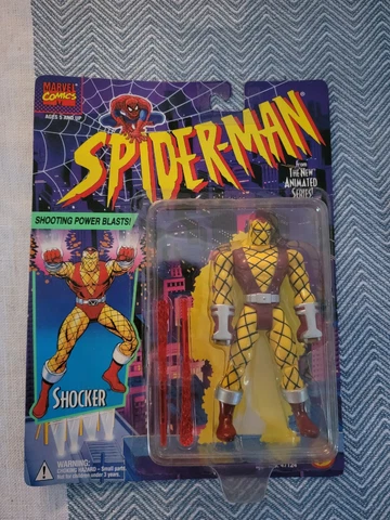 Toy Biz Spider-Man Shocker Shooting Power Blasts 1994 MOC Cover