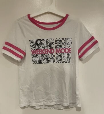 Camiseta Justice Kid Niñas Brillo Modo Fin de Semana Gráfico Mezcla Algodón Blanco Rosa 7 Foto 1 de 4