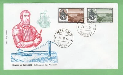 Italy - Opening of the Verrazzano-Narrows Bridge 1964 first day cover FDC Milan - Image 1 of 2