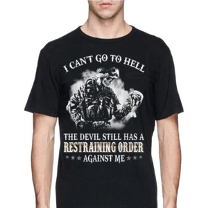 NEU schwarzes 2XL T-Shirt I can't go to hell der Teufel hat eine einstweilige Verfügung - Bild 1 von 3