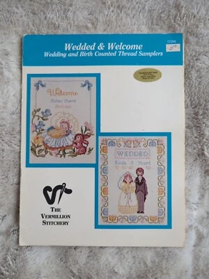Wedded And Welcome Wedding And Birth Counted Thread Sampler Vermillion Stitchery - Image 1 of 2