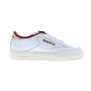 Reebok Club C 85 Mens White Leather Lace Up Lifestyle Sneakers Shoes - Picture 1 of 11