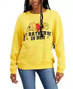 DISNEY Juniors' Rather Be In Bed Pooh Sweatshirt Size XS - Picture 1 of 3