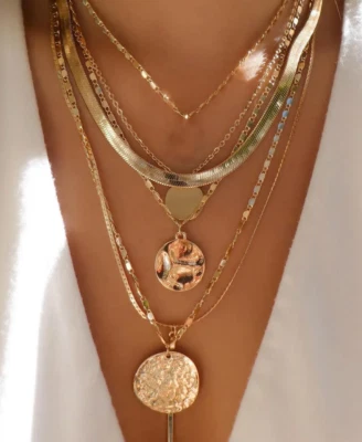 ZARA стильный - золотой воротник подвеска ожерелье ювелирные изделия для женщин девочка подарок - Изображение 1 из 3