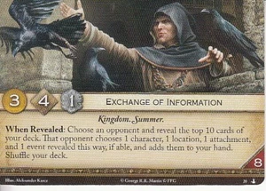 Exchange of Information AGoT LCG 2.0 Game of Thrones The Shadow City 20 - Picture 1 of 1