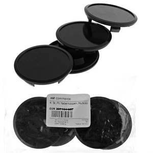 4X 68 mm Nabenkappen Felgen Nabendeckel Schwarz Flach für AUDI BMW BROCK CMS - Picture 1 of 7