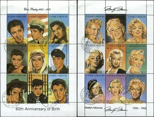 St. Thomas & Prince Islands Scott #39 - 40 Souvenir Sheets Used Elvis & Marilyn - Picture 1 of 3