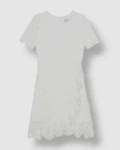 Blush by Us Angels Kids Girl's White Floral Lace Round Neck Dress Size 12 - Picture 1 of 3