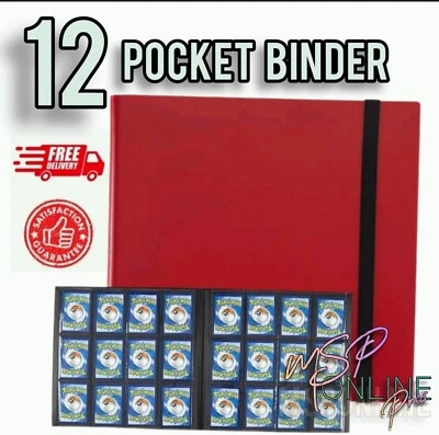 12 Pocket Master Set 480 Carpeta Elástica Tarjetas Coleccionables Carpeta Pokemon | Rojo Foto 1 de 4