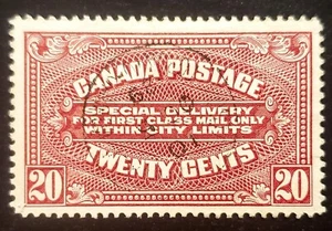 Stamps Canada Used: E2 20c carmine Special Delivery VF Used - Picture 1 of 1
