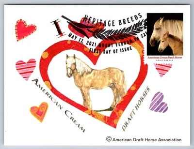 #5590 Heritage Breeds American Cream Draft Horse FDC Maxi Card w/Pictorial - Image 1 of 2