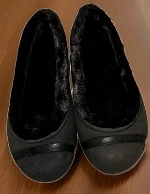 Crocs Mammoth Fleece Lined Ballet Flats Slip On Comfort Shoes Women's Sz 8 NEW* - Image 1 of 4