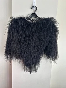 CAMILLA Lady Of The Moon Feather Beaded Gillet / Jacket - Black AUTHENTIC - Picture 1 of 10