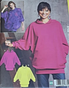 Cappuccio top pipistrello Kwik modello cucito 3722 Misses nuovo mai tagliato taglia XS-XL 2009 - Foto 1 di 3