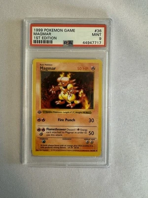 1999 Pokemon 1st Edition Shadowless Magmar Base Set 36/102 - PSA 9 Mint! WOTC - Image 1 of 4
