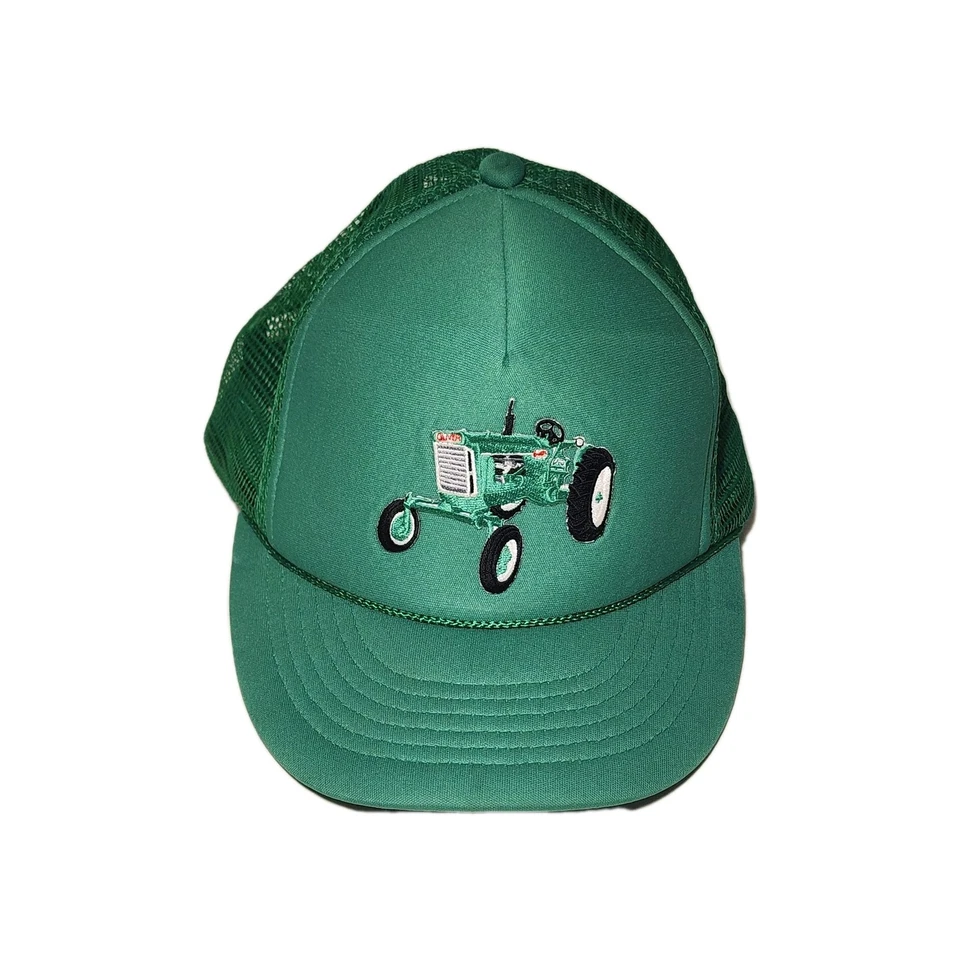 Sombrero de camionero tractor Oliver verde de colección gorra de malla bordada en granja Foto 1 de 4