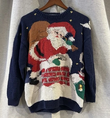 Signatures By Northern Isles Suéter de Navidad Lentejuelas Santa Talla Pequeña Grande Foto 1 de 4