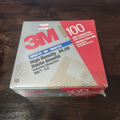 Lot 100 Count 3.5" Floppy Disk 3M High Density Formatted 1.44 MB Vintage - Image 1 of 4