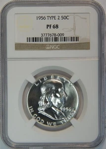 1956 Franklin Silver Half Dollar Proof Type 2 PF 68 NGC 50C US COIN - Picture 1 of 4