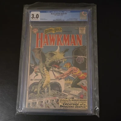 BRAVE and the BOLD #34 CGC 3.0 (1961) - Origin & 1st app SA Hawkman & Hawkgirl - Image 1 of 4