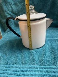 VINTAGE PYREX EMAILLEGESCHIRR KAFFEEKANNE PERCULATOr - Bild 1 von 6