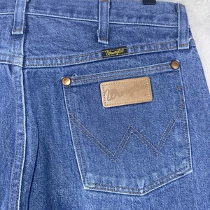 Wrangler Jeans Cowboy Cut 13MWZ Mens 32x36 Blue Denim Straight Leg Western Rodeo - Picture 1 of 12