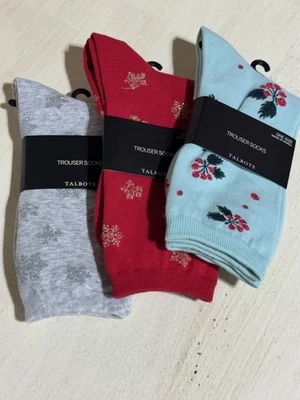 Calcetines Mujer Talbots Navidad Invierno 3 Pares Foto 1 de 2