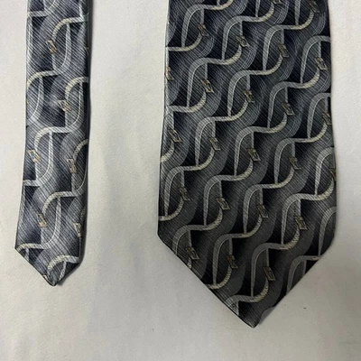 Corbata Zylos Oro George Machado 100% Seda Abstracta Patrón Geométrico Foto 1 de 4