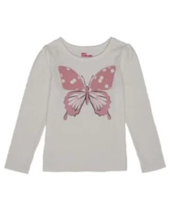 Epic Threads Girls Long Sleeve Pink Butterfly White Graphic Tee Size 5 NWT - Picture 1 of 1