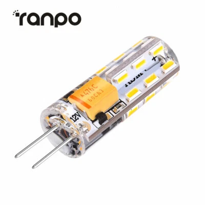 RANPO Mini G4 Silicone Crystal LED Corn Bulb 2W 3W SMD 3014Light Lamp 12V 110V 220V