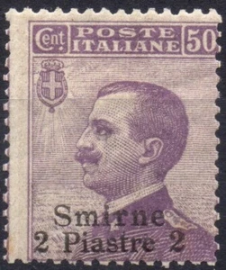 ITALIA LEVANTE 1909/1911 SMIRNE -5- Bello MLH* 2 Pi. su 50 c. #S#KES - Imagen 1 de 2