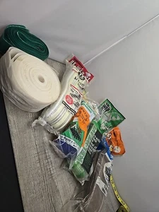 Vtg Folding Lawn Chair Lot Of Re-Web Kits Green/White/Brown/ Blue Polypropylene  - Picture 1 of 19