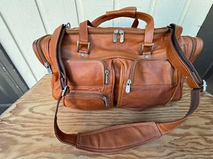 Piel Leather Colombian Leather Carry on, Weekender, Duffel bag with Pockets - Picture 1 of 21