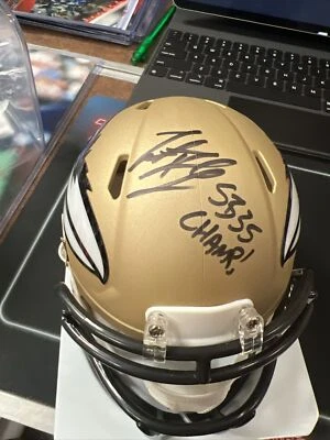 Trent Dilfer Signed Autographed mini helmet with sb inscription JSA - Image 1 of 3