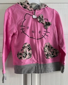 Sudadera Hello Kitty By Sanrio Talla 5 Rosa Con Capucha Manga Larga - Imagen 1 de 4