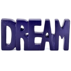 Vaneal Group Hand Carved Soapstone Purple DREAM Standing Word Bookend - Imagen 1 de 6