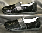 Alegria Gle-588 Women's Black Textured Nubuck Leather Loafer Shoes Size Eur 39