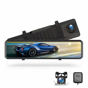 TOGUAR CE80B 4K GPS 12" Mirror Dash Cam Backup Camera Recorder SONY Night Vision - Picture 1 of 12