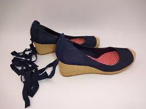 Alpargatas de lona azul denim para mujer Michelle D 10M 10 tacones - Imagen 1 de 7