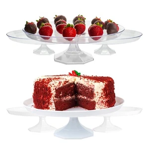 Soportes redondos de plástico desechables reutilizables para pasteles suministros de boda fiesta 12 piezas - Imagen 1 de 3
