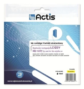 Atrament ACTIS KB-123Y (tusz zastępczy Brother LC123Y/LC121Y; Standard; 10 ml; żółty) - Zdjęcie 1 z 1