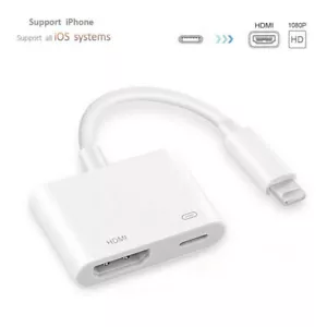 HDMI Cable 1080P Digital AV TV Adapter for iPhone 16 15 14 13 12 11 8 7 iPad - Picture 1 of 7