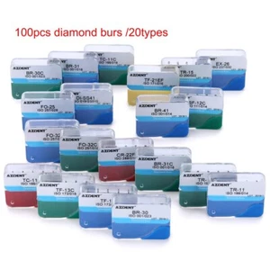 100pcs AZDENT Dental FG Diamond Burs Medium FG 1.6mm for High Speed Handpiece - Picture 1 of 13
