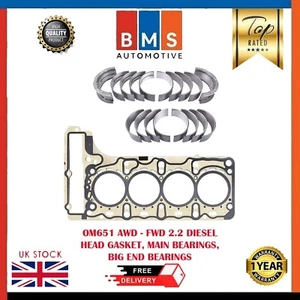 MERCEDES-BENZ GLE GLK CLA CLS 2.1 DIESEL OM651 ENGINE BEARINGS WITH HEAD GASKET - Picture 1 of 10