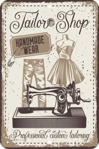 Tailor Shop Handmade Wear Tailoring Aluminum Tin Sign Plaque Man Cave Bar S315 - Picture 1 of 5