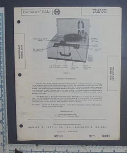 PHOTOFACT FOLDER MANUAL & SCHEMATIC RADIO WILCOX-GAY MODEL 3C10 - Picture 1 of 1