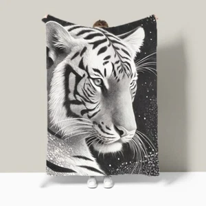 Cool Tiger Comfy Bedspread Sofa Car Couch Throw Blanket Holiday Birthday Gift - Picture 1 of 24