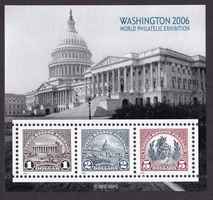 Scott #4075 2006 World Philatelic Exhibition Sheet of 3 Stamps - MNH - Picture 1 of 1