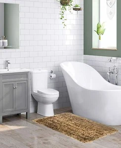 Freemont Extra Soft Shaggy Bath Rug Bathroom Mats Olivia Gray 5 Stylish Colors - Picture 1 of 12