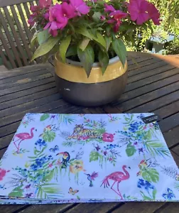 Nicole Miller Tropischer Vogel Tiger Tischset 6er Set Kolibri Flamingo Outdoor - Bild 1 von 8